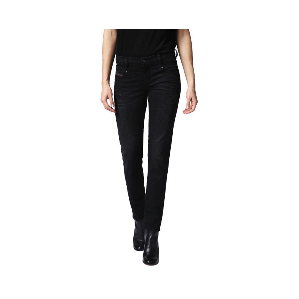 Diesel (W30 L32) Belthy 0679F Womens Denim Jeans Distressed Regular Slim Zip Fly Black