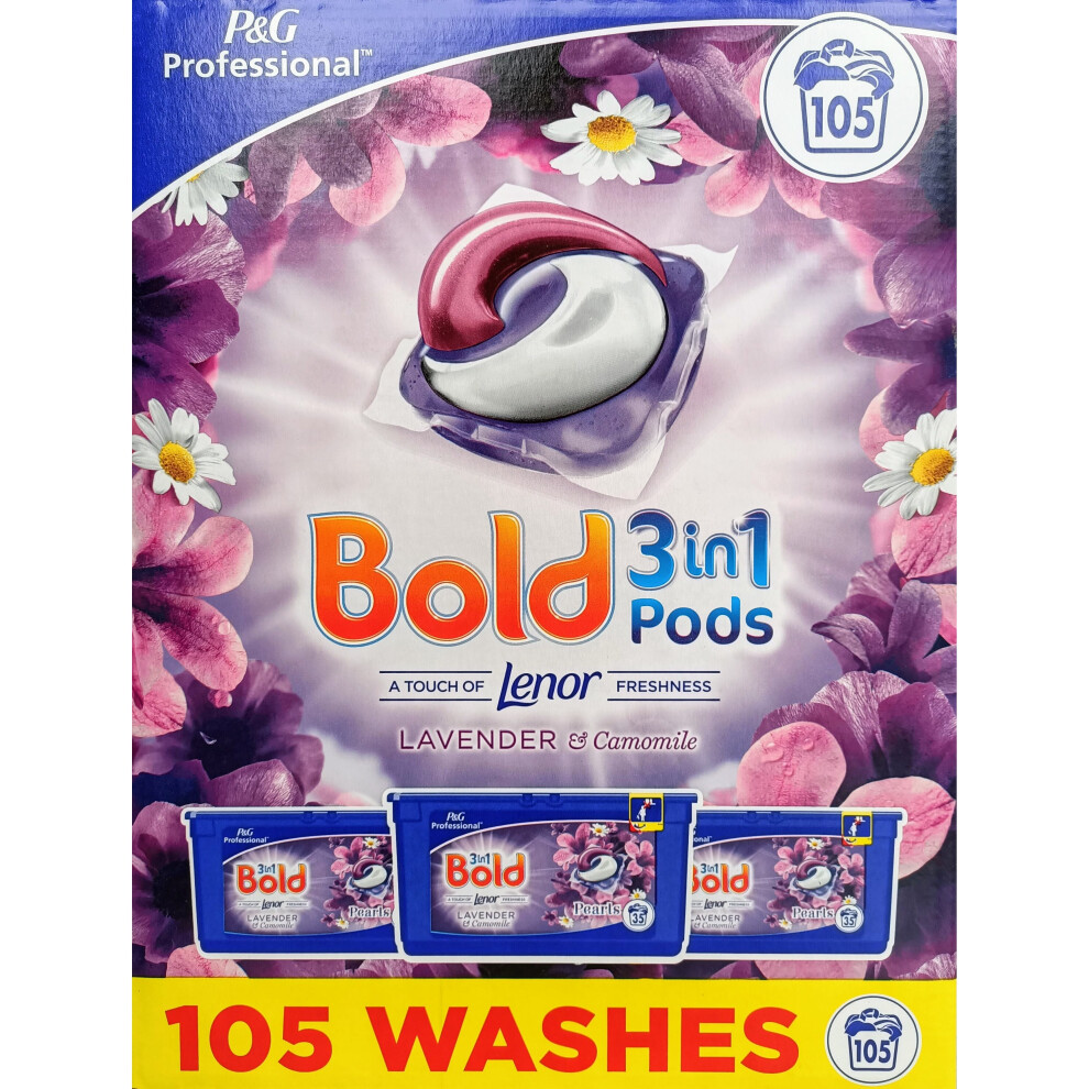 Bold 3-in-1 Lavender & Camomile Laundry Detergent Pods 35x3=105 Washes