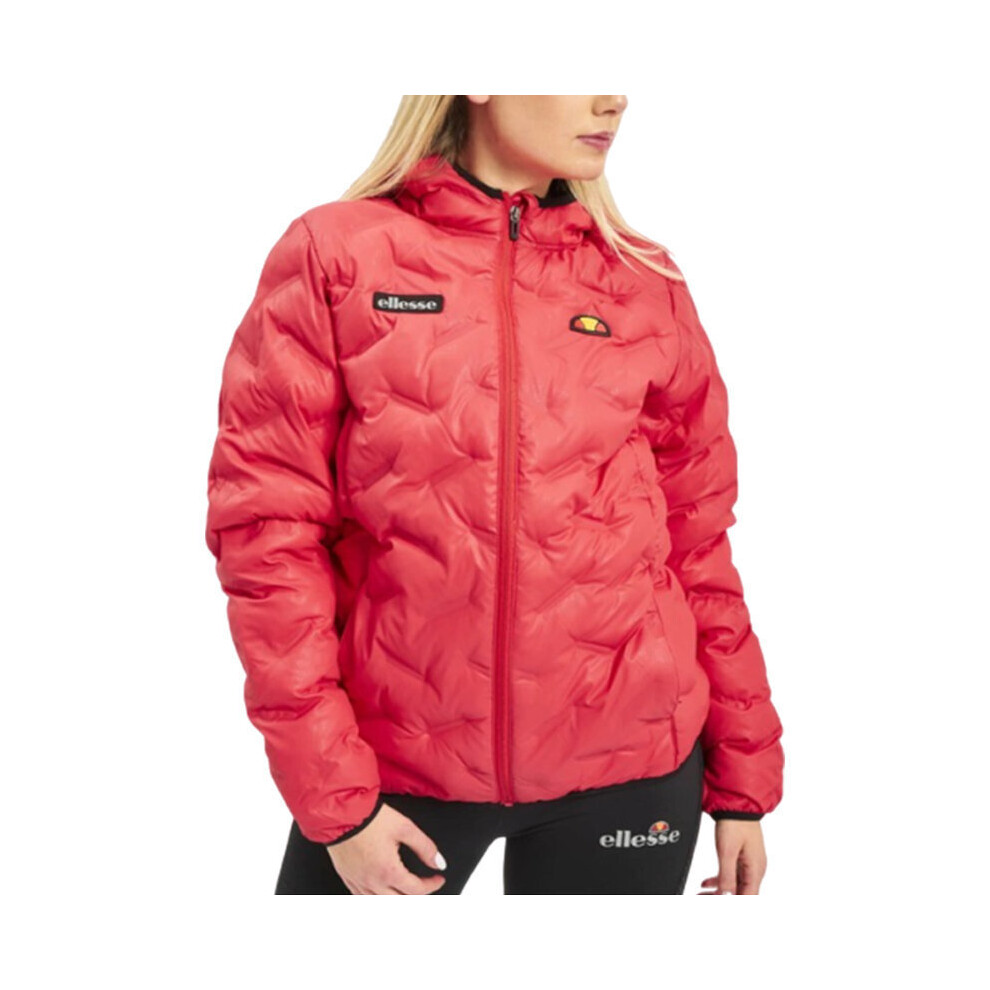 (UK6/US2/EU34) ELLESSE CALONAZZO SRC07232 Womens Puffer Jacket Quilted Hooded Padded Coat Pink