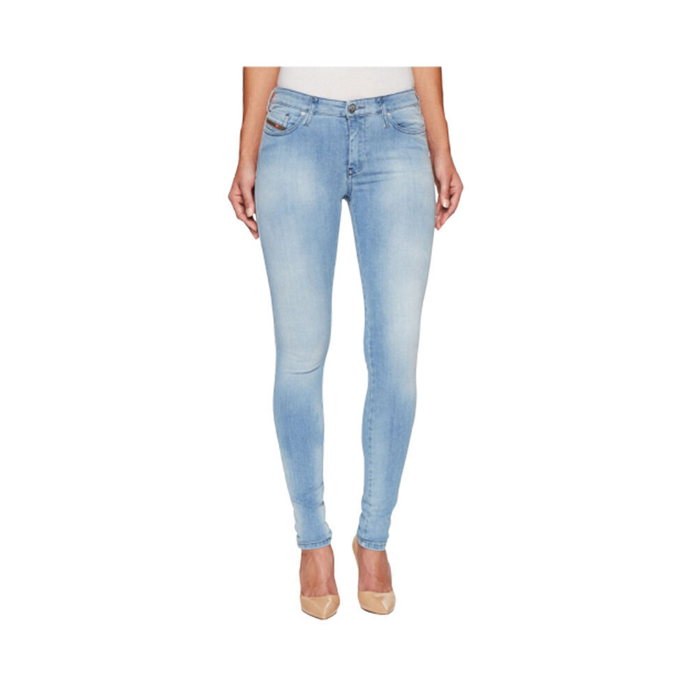 (W31 L32) DIESEL SKINZEE 084CR Womens Denim Jeans Super Skinny Fit Blue Faded Zip Fly