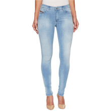 (W33 L30) DIESEL SKINZEE 084CR Womens Denim Jeans Super Skinny Fit Blue Faded Zip Fly