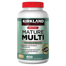 Kirkland Signature Mature Multi 50+ – Vitamines et minéraux (Calcium, Zinc, A, B, C, D, E et K) – 400 comprimés