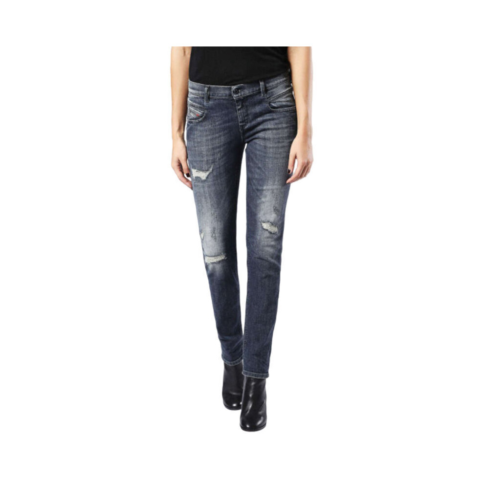 (W31 L32) DIESEL BELTHY 0860K Womens Denim Jeans Regular Slim Dark Blue Italy Zip Fly