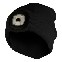 (One Size, Schwarz) Sock Snob - Herren Mütze mit Reflektor LED | Warme Strickmütze Beanie | Arbeitsmütze Winter