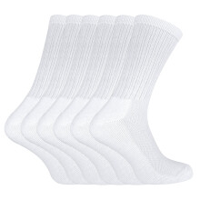 (39-45, Weiß) Sock Snob - Sock Snob - 6er Pack Herren Gepolstert Atmungsaktive Bambus Sportsocken Joggen