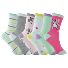 Sock Snob - Sock Snob - 6er Pack Einhorn Socken Mädchen | Lustig Bunt Socken mit Einhorn