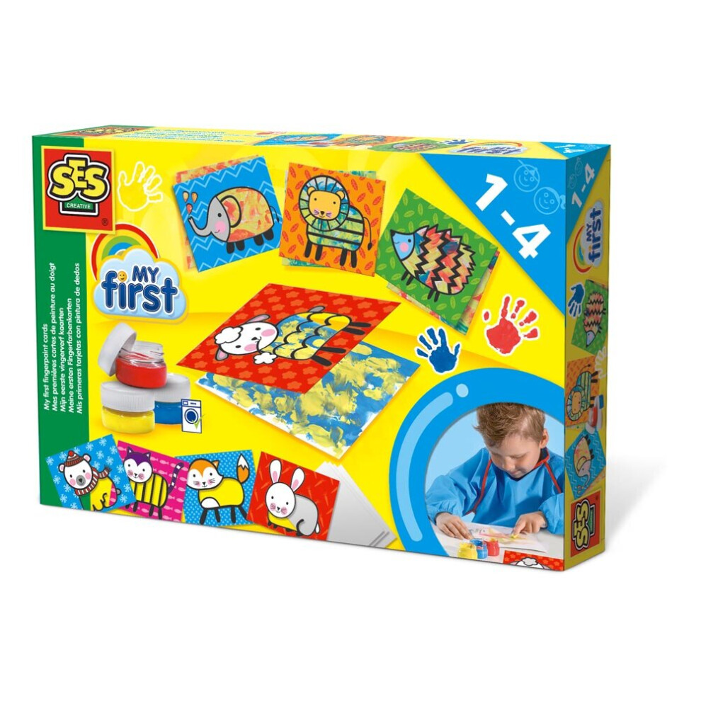 Ses Creative Unisex Kids White Children's My First Fingerpaint Cards Set 3 Paint Pots 14415