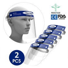 2PCS Disposable Safety Face Shield Transparent Anti Splash Adjustable