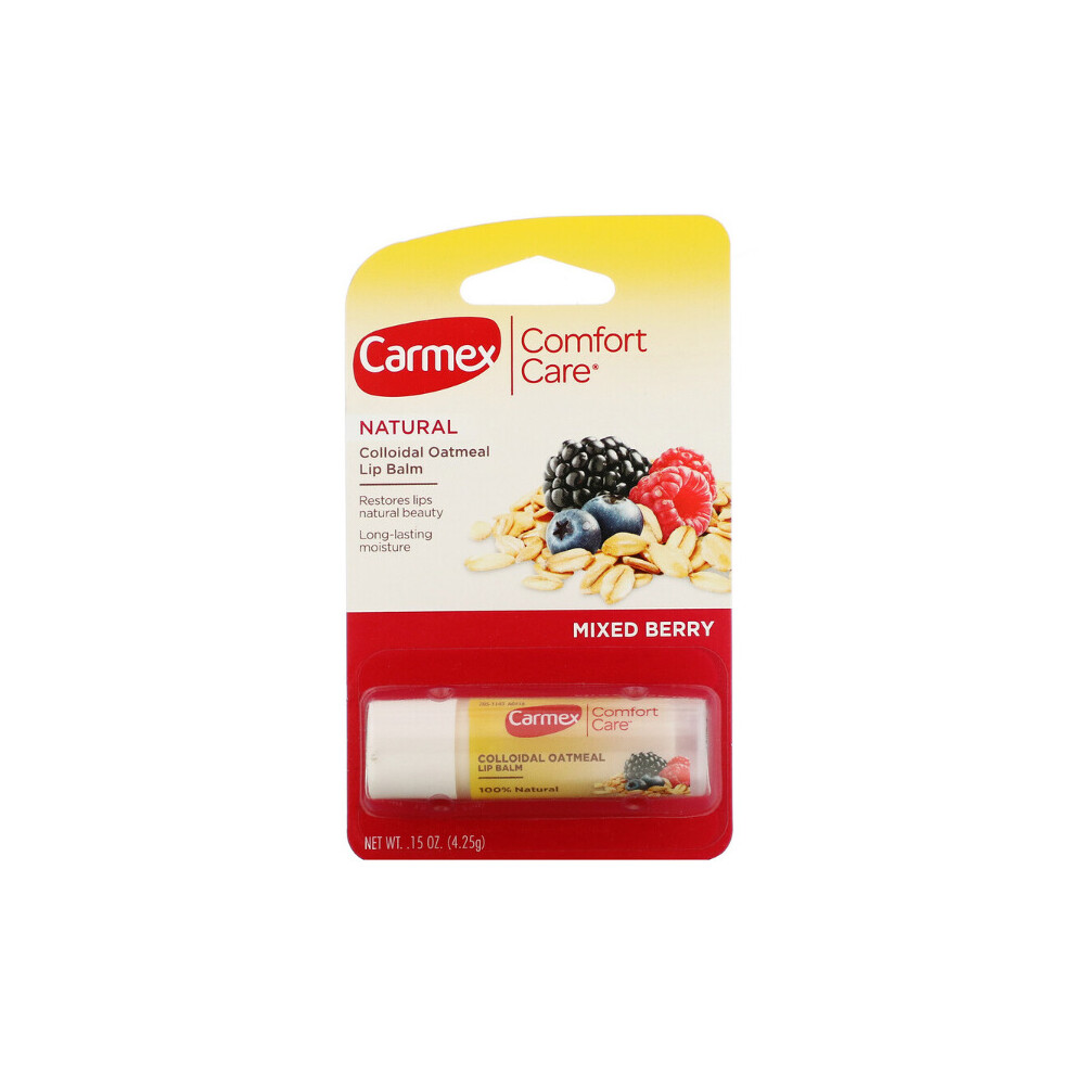 Carmex, Comfort Care, Colloidal Oatmeal Lip Balm, Mixed Berry, .4.25g