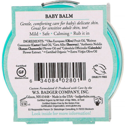 Badger, Οργανική Βρεφική Κρέμα, Chamomile και Calendula, 2 oz (56 g) 1