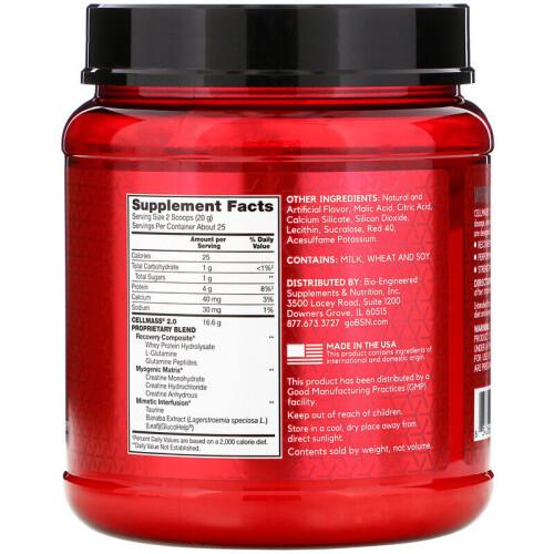 BSN BSN, Cellmass 2.0, Advanced Strength, Post Workout, Arctic Berry, 495g 1