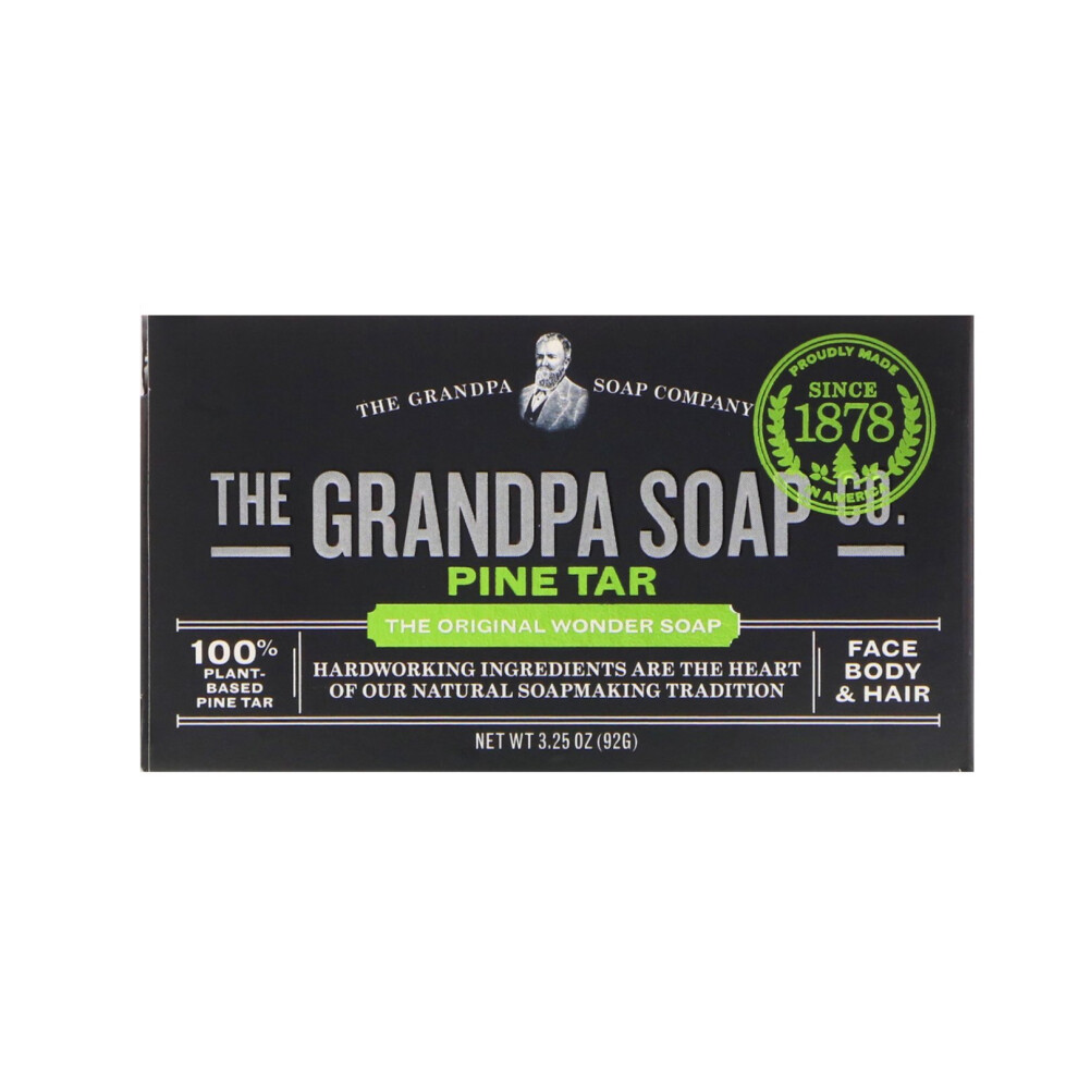 Grandpa's, Face Body & Hair Bar Soap, Pine Tar, 92g