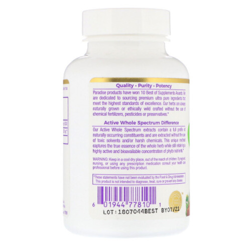Paradise Herbs, Turmeric Extract, 90 Vegetarian Capsules 2