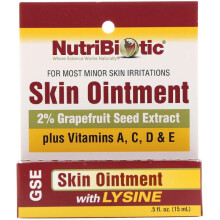 NutriBiotic, Creme per la Pelle, Estratto di Semi di Grapefruit al 2% con Lisina, 0.5 fl oz (15 ml)