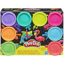 Playdoh Couleurs Fluo, 8 pots de Pâte à modeler de 56 g chacun, Imagination, Dès 3 ans