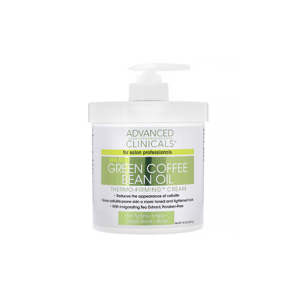 Advanced Clinicals, Green Coffee Bean Oil, Thermo-Firming Cream, 454g