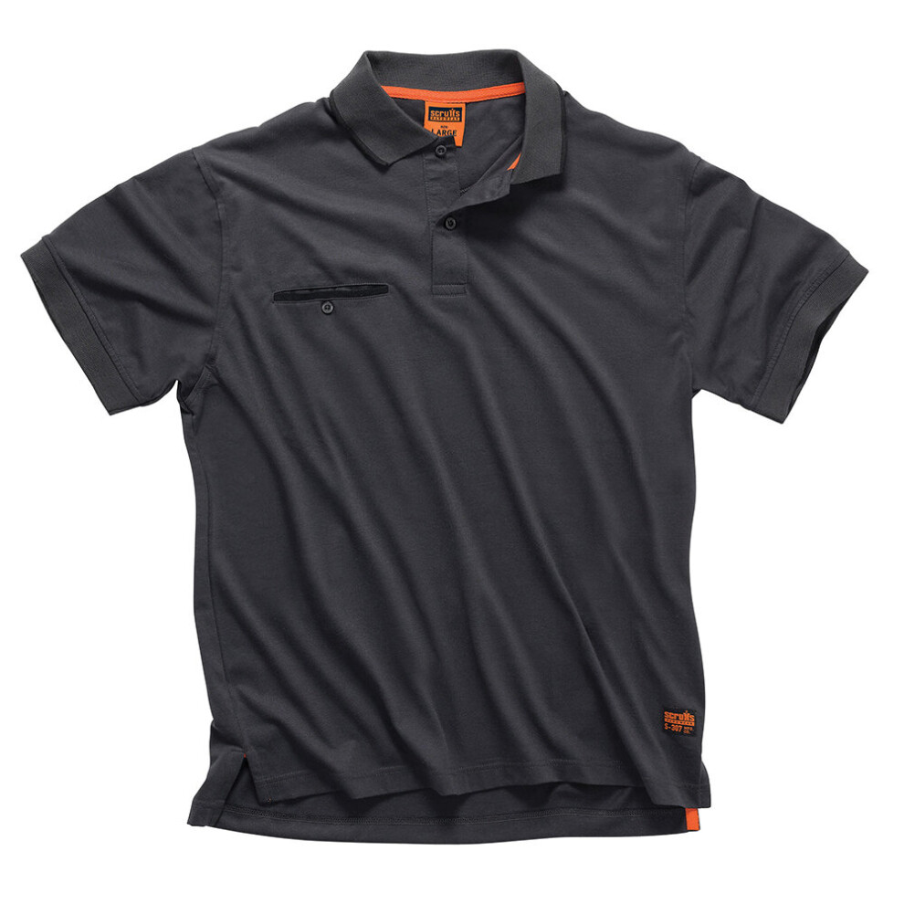 (2XL, Graphite) Mens Safety & Workwear Worker Polo Shirt