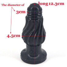 (Black) Butt Plug Suction Cup Unisex Anal Dildo Sex Toy