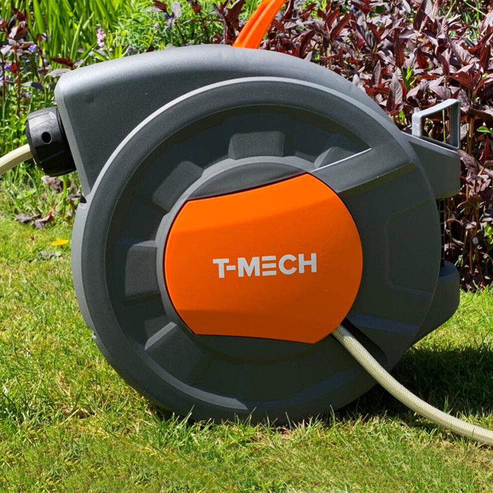 (20m) Hose Pipe Reel Auto Rewind Wall-Mounted Retractable