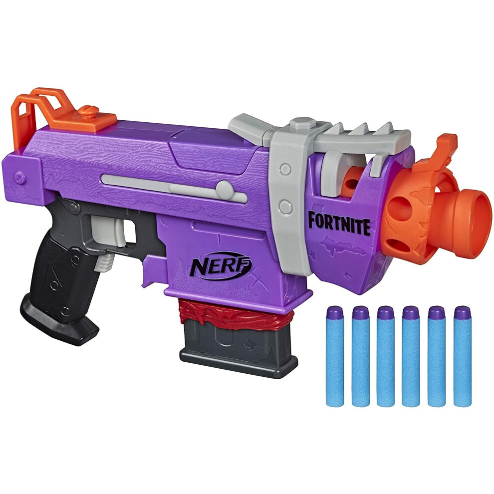 Nerf Fortnite SMG-E Blaster - Motorized Dart Blasting - 6-Dart Clip & Darts