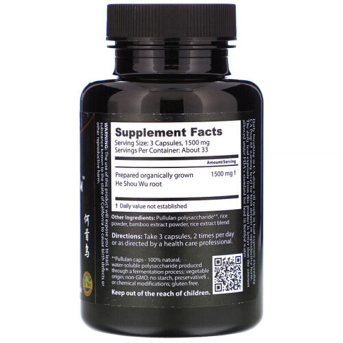 He Shou Wu, 500 mg, 100 Cápsulas 1