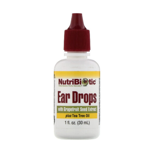 NutriBiotic, Oor Druppels met Grapefruitzaad Extract Plus Teeboomolie, 1 fl oz (30 ml)