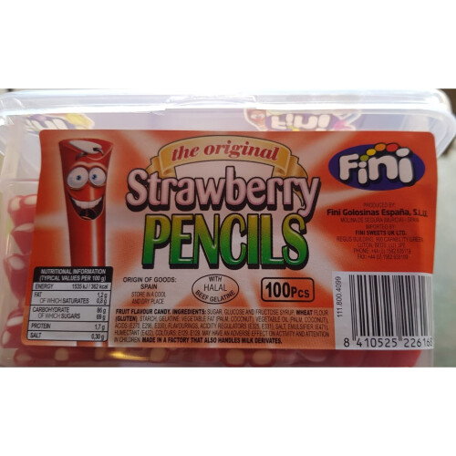 STRAWBERRY PENCILS, Fruit Flavour Sweets 1