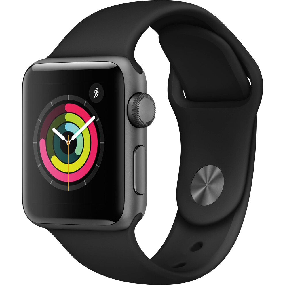 Apple Watch Series 3 38mm Smartwatch (GPS Only, Space Gray Aluminum Case, Black Sport Band)