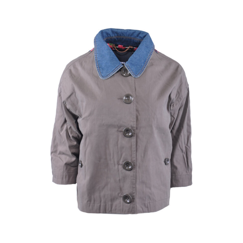 (Small) DIESEL G KYLA A 0TAPT Womens Denim Jacket Button Long Sleeve Winter Outwear Coat