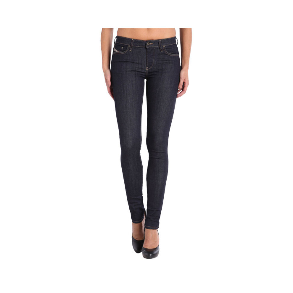 (W33 L32) DIESEL SKINZEE 0813C Womens Denim Jeans Super Slim Skinny Zip Fly Dark Blue
