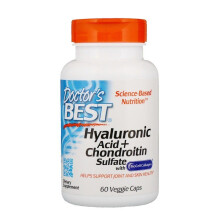 Doctor's Best, Acide Hyaluronique + Sulfate de Chondroïtine avec BioCell Collagène, 60 Capsules Végétariennes
