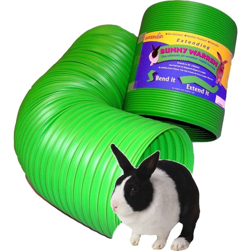 All Weather Flexible Stretchy Bunny Warren Fun Tunnel, Rabbits Play