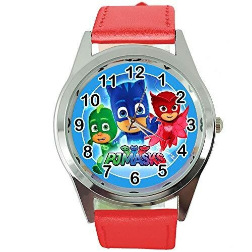 PJMASKS Round Quartz Watch RED Leather Band
