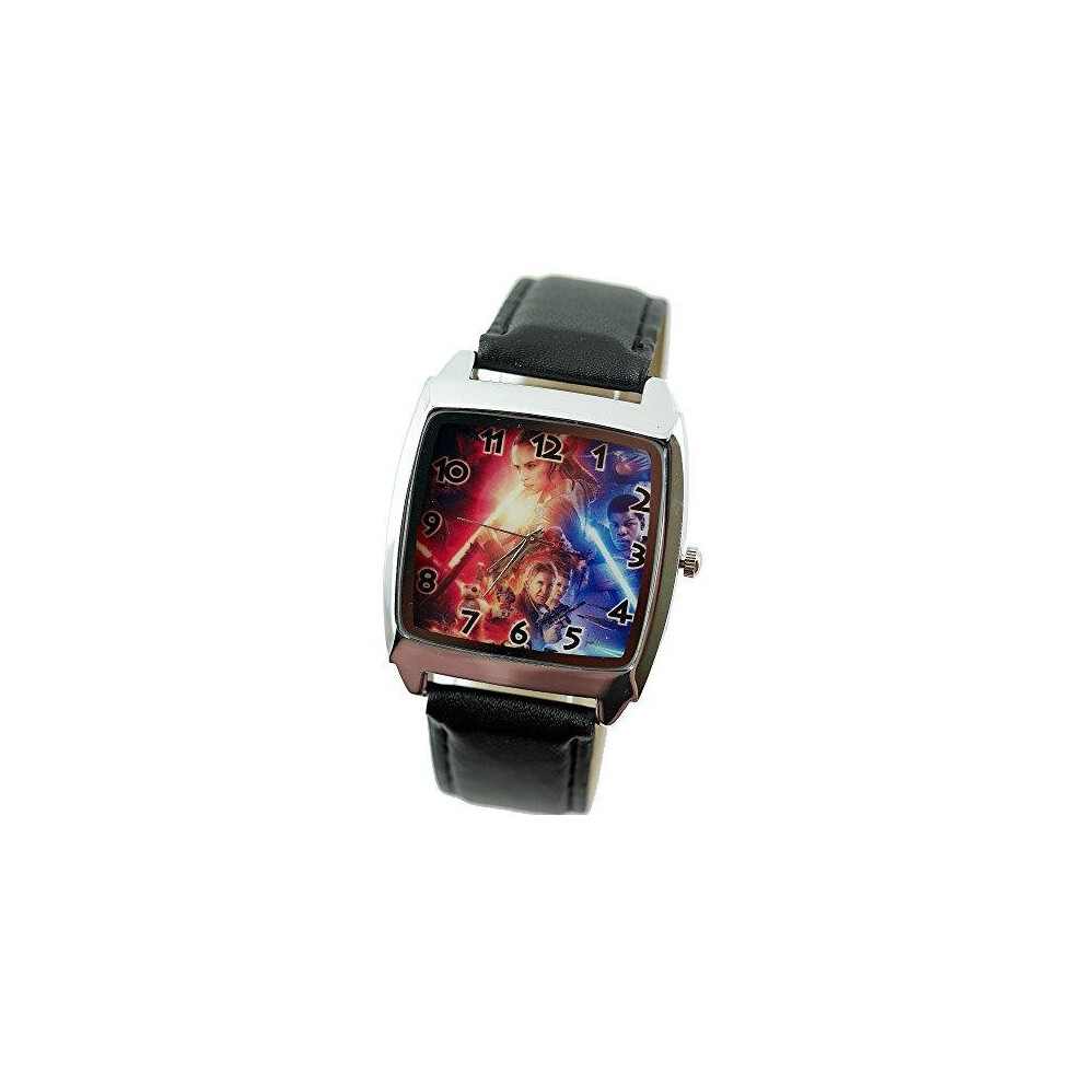 Star Wars Quartz Square Watch Real Leather Band Dial   Black-image-OPC-P5TKQTY-NEW