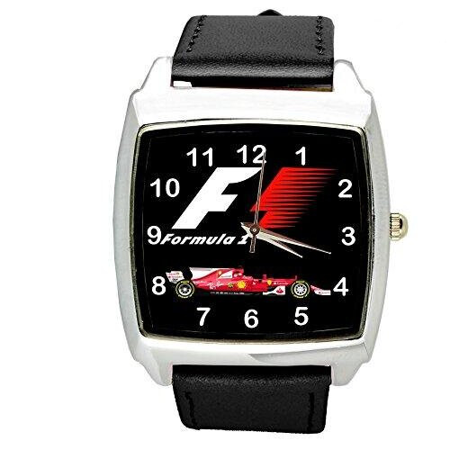 F1 Formula 1 Quartz Square Sport Watchl Band   Black