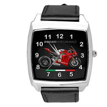 Black Leather Watch for Motorbike Fans