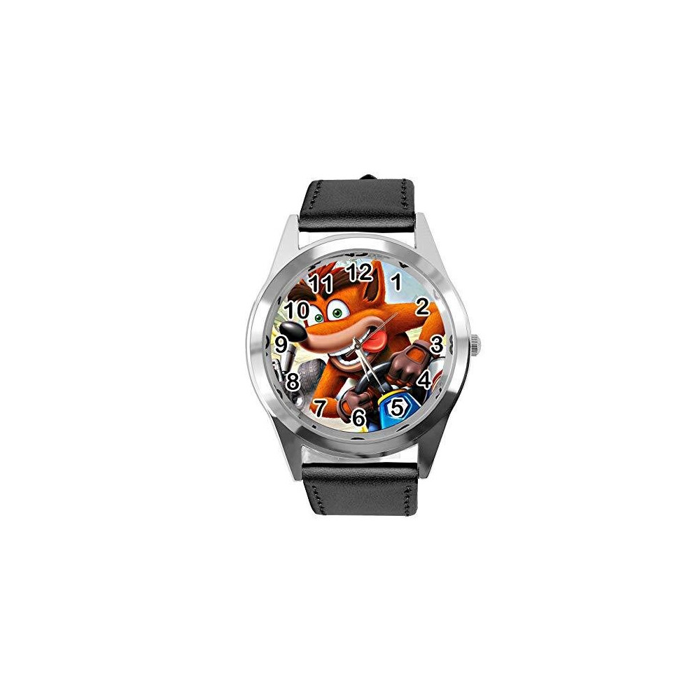 Black Leather Watch for Crash Bandicoot Fans