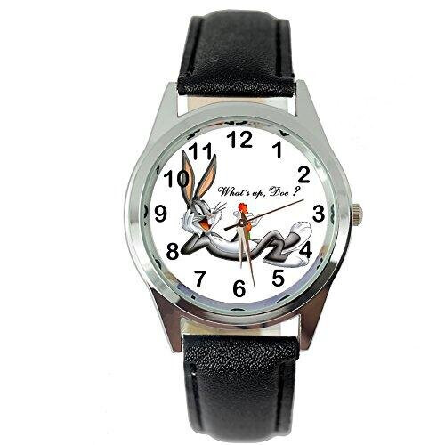 Black Leather  Quartz Watch for Bugs Bunny fans