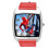 Quartz Watch RED Leather Band Square for Spiderman Fans E2 1