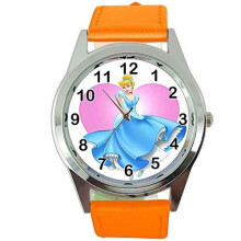 Cinderella Quartz Watch Orange Leather Band