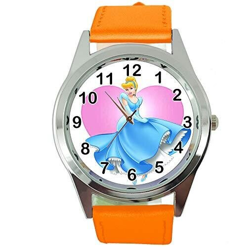 Cinderella Quartz Watch Orange Leather Band