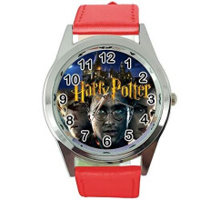 Harry Potter Quartz Round Watch RED Leather Band E2