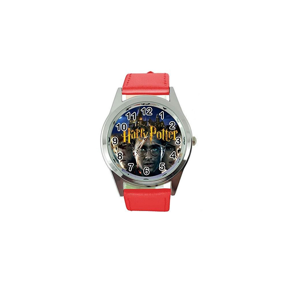 Harry Potter Quartz Round Watch RED Leather Band E2