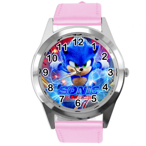 Pink Round Watch for Sonic The Hedgehog Fans E4