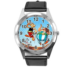 Black Leather Watch for Asterix Obelix Fans