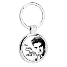 Stainless Steel Large Photo Keyring for Elvis Presley Fans
