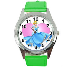 Cinderella Quartz Watch Green Leather Band