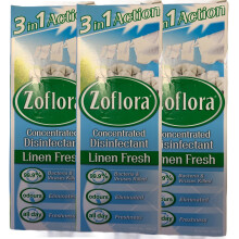 Zoflora Concentrated Disinfectant Linen Fresh 120 ml (3 bottles)