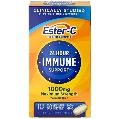 EsterC, 24 Ωρα Ιμουνό Υποστήριξη, 1,000 mg, 90 Βεγεταριαν Κραγιόν Τάμπλες