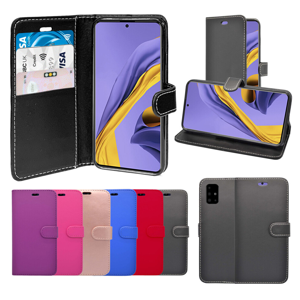 For Samsung Galaxy A51 Wallet Flip Pu Leather Case Cover Black 804050318227